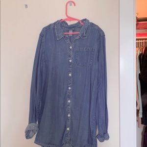 denim button up dress